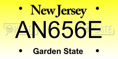 AN656E New Jersey License Plate