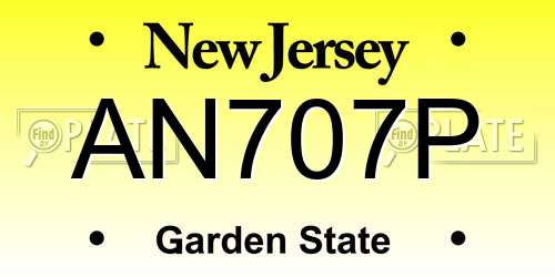 AN707P New Jersey License Plate