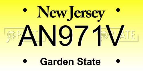 AN971V New Jersey License Plate
