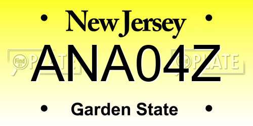 ANA04Z New Jersey License Plate