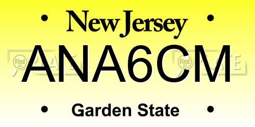 ANA6CM New Jersey License Plate
