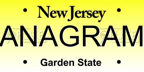ANAGRAM New Jersey License Plate
