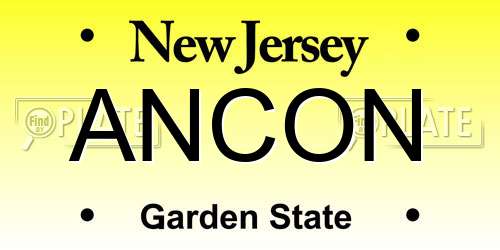 ANCON New Jersey License Plate