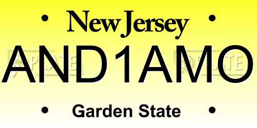 AND1AMO New Jersey License Plate