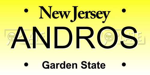 ANDROS New Jersey License Plate