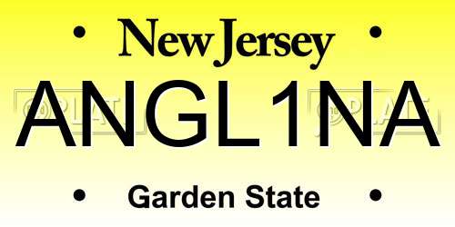 ANGL1NA New Jersey License Plate