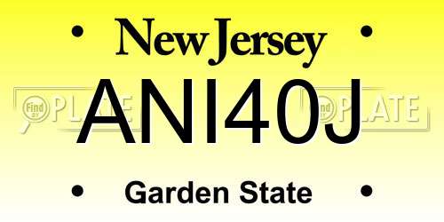ANI40J New Jersey License Plate