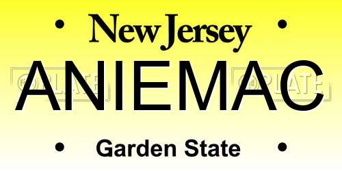 ANIEMAC New Jersey License Plate
