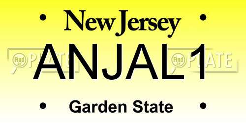 ANJAL1 New Jersey License Plate