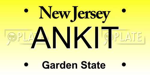 ANKIT New Jersey License Plate