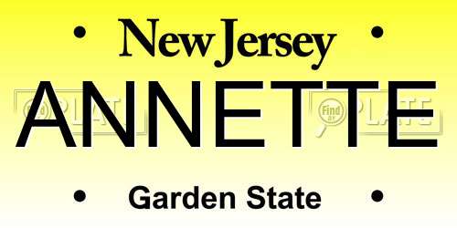 ANNETTE New Jersey License Plate