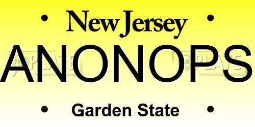ANONOPS New Jersey License Plate