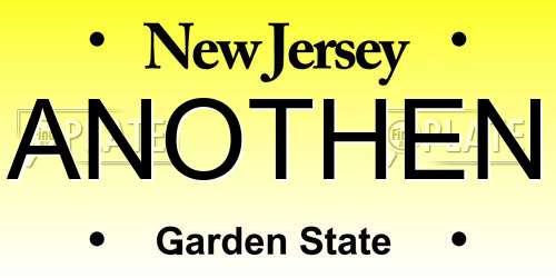 ANOTHEN New Jersey License Plate