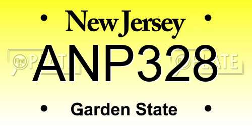 ANP328 New Jersey License Plate