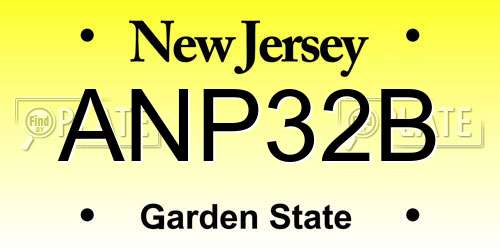 ANP32B New Jersey License Plate