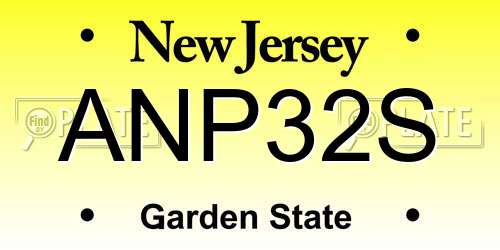 ANP32S New Jersey License Plate