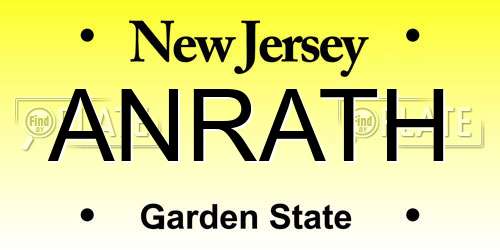 ANRATH New Jersey License Plate