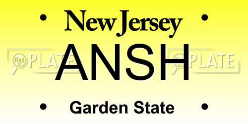 ANSH New Jersey License Plate