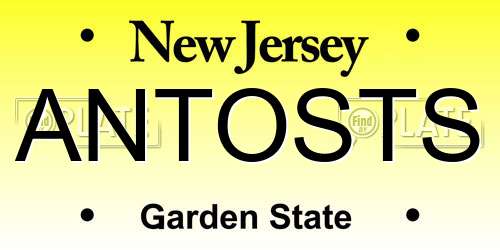 ANTOSTS New Jersey License Plate