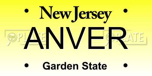 ANVER New Jersey License Plate