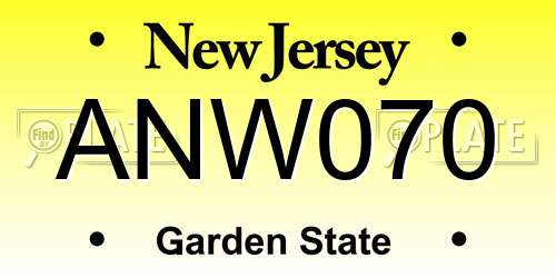 ANW070 New Jersey License Plate