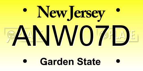 ANW07D New Jersey License Plate