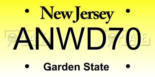 ANWD70 New Jersey License Plate