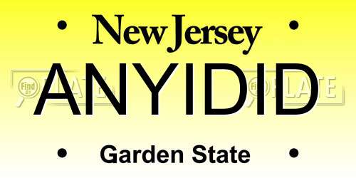 ANYIDID New Jersey License Plate