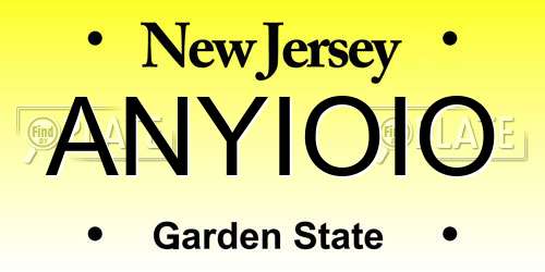 ANYIOIO New Jersey License Plate