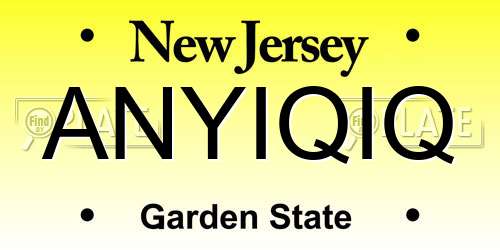 ANYIQIQ New Jersey License Plate