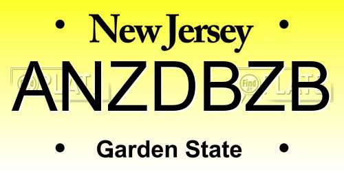 ANZDBZB New Jersey License Plate