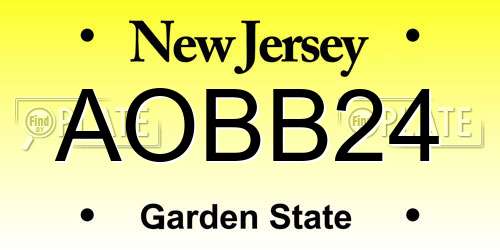AOBB24 New Jersey License Plate