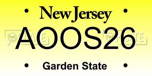 AOOS26 New Jersey License Plate