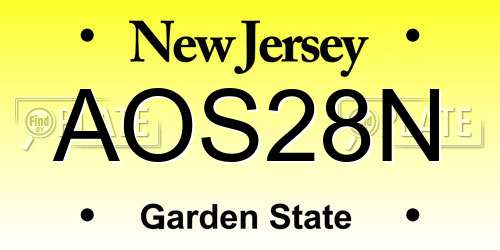 AOS28N New Jersey License Plate