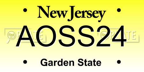 AOSS24 New Jersey License Plate