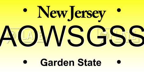 AOWSGSS New Jersey License Plate