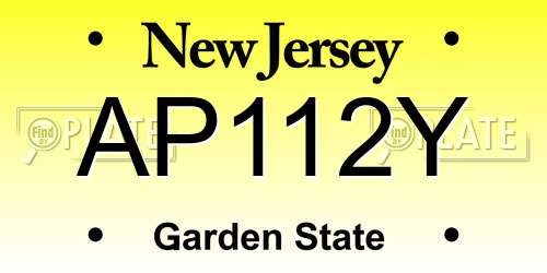AP112Y New Jersey License Plate
