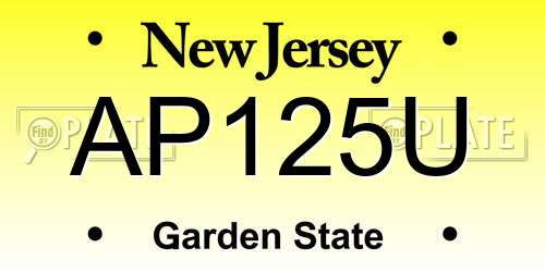 AP125U New Jersey License Plate