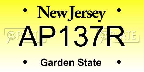 AP137R New Jersey License Plate