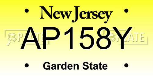 AP158Y New Jersey License Plate