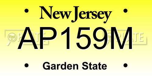 AP159M New Jersey License Plate