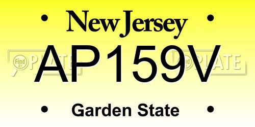 AP159V New Jersey License Plate