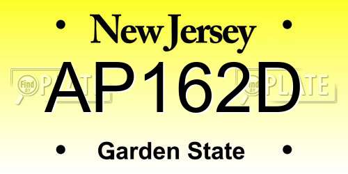 AP162D New Jersey License Plate