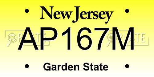 AP167M New Jersey License Plate