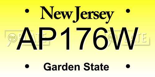 AP176W New Jersey License Plate