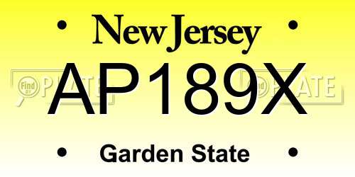 AP189X New Jersey License Plate