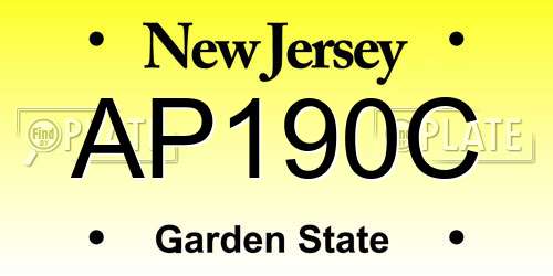 AP190C New Jersey License Plate