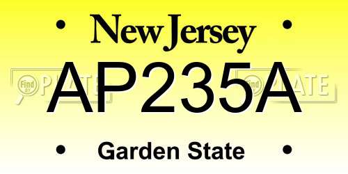 AP235A New Jersey License Plate
