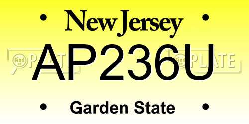 AP236U New Jersey License Plate