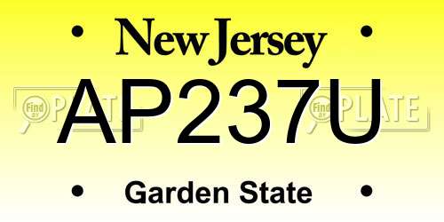 AP237U New Jersey License Plate